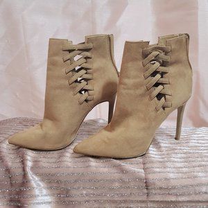 Brown Seude Heeled Booted
